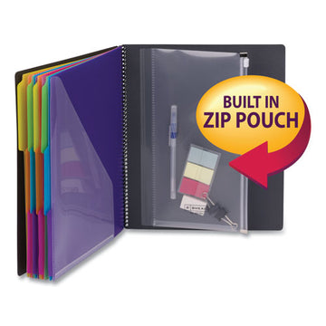 Smead® Poly Project Organizer, 24 Letter-size Sleeves, Gray With Bright Pockets freeshipping - TVN Wholesale